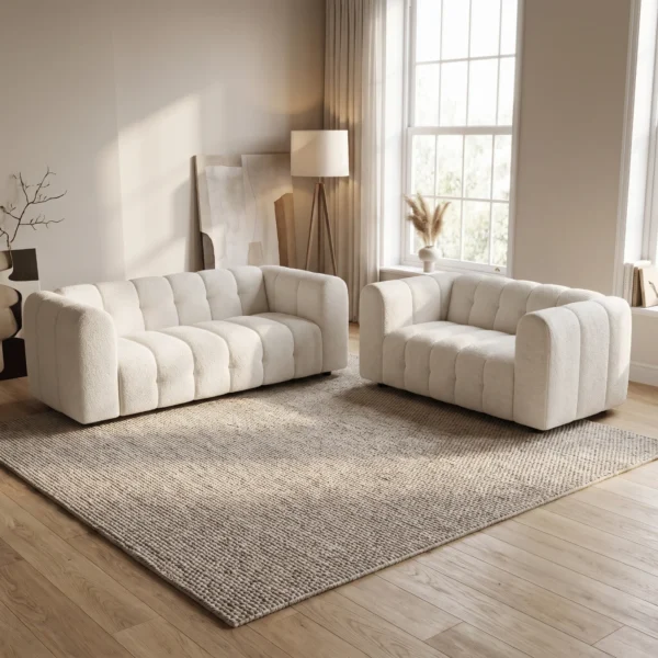 Peddle 3+2 Peddle Bouclé Sofa UK – 2 Seater & 3 Seater Modern Channel Sofa