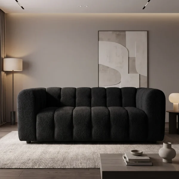 Peddle Black Peddle Bouclé Sofa UK – 2 Seater & 3 Seater Modern Channel Sofa